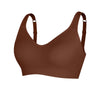 Adjustable Wide Strap Sports Bra - Dark Brown