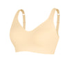 Adjustable Wide Strap Sports Bra - Beige