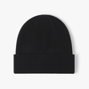 Cotton Rib Knit Beanie - Black