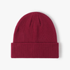 Cotton Rib Knit Beanie - Red